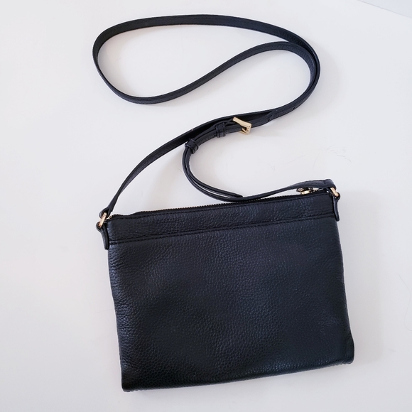 Michael Kors Black Leather Crossbody Bag, Gold - Picture 2 of 8